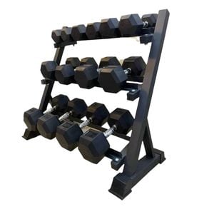 Brixx 25kg - 40kg Hex Dumbbell & Rack Set | 7 Pairs - 395kg Package