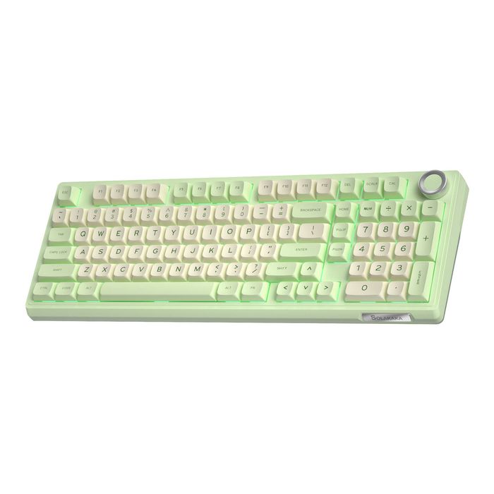SOLAKAKA Ki99 Pro 99-Key Gasket Mechanical Keyboard Tri-Mode Hot-Swap Knob - Green