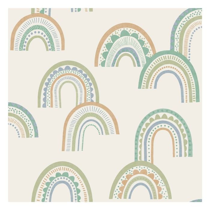 Boho Rainbow Green/Teal Wallpaper  53cm x 10.05m