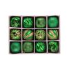 Catzon 12 Pcs Christmas Ornaments 8CM Shatterproof Hanging Balls for Xmas Wedding Party-Green