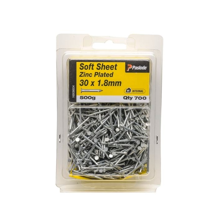 Paslode 30 x 1.8mm 500g Zinc Plated Soft Sheet Nail - 700 Pack