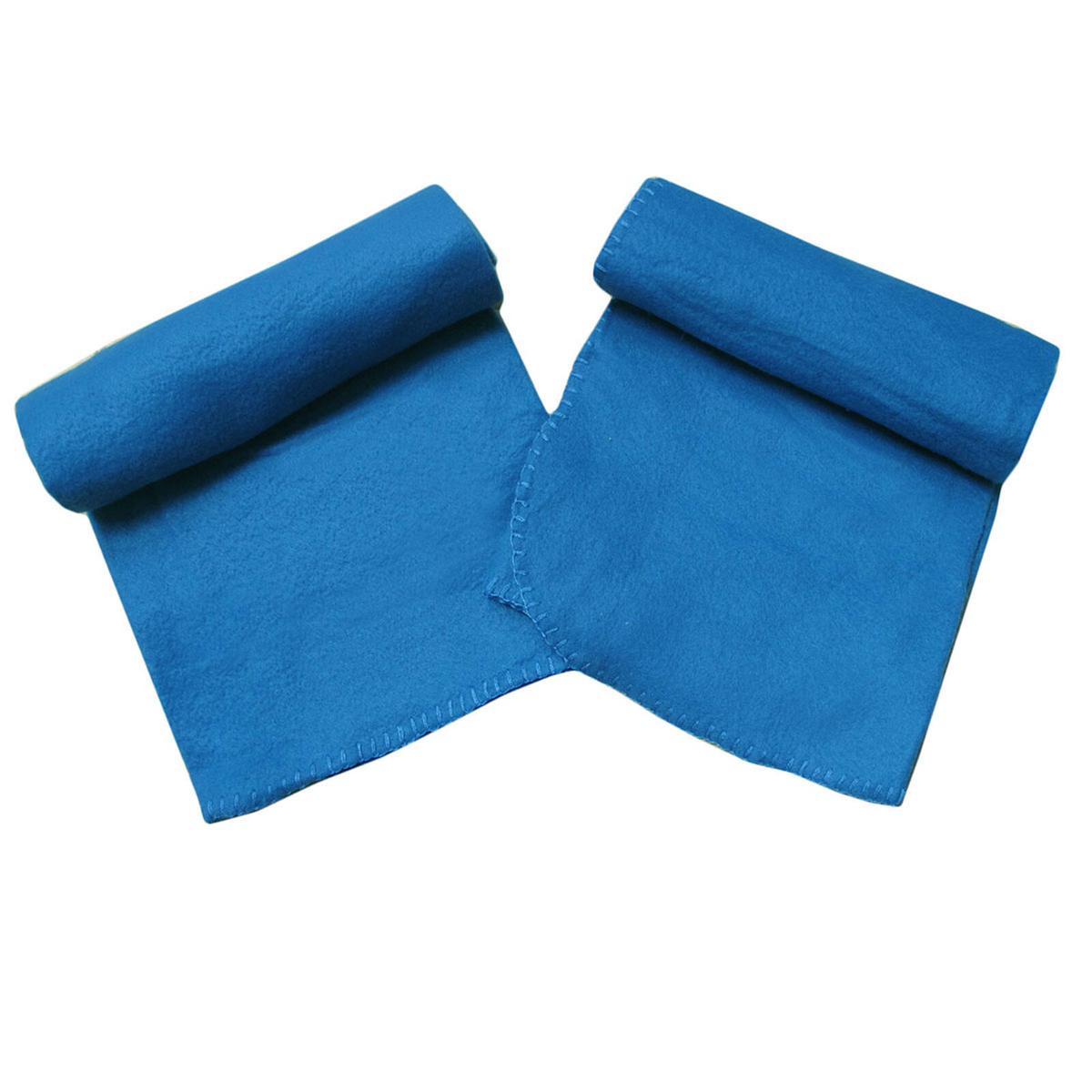 Pack of 2 Solid Blue Polar Fleece Baby Throw Rugs 75 x 100 cm ...