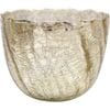 LVD Glass Crackled Nougat Votive Candle Holder Gold Large
