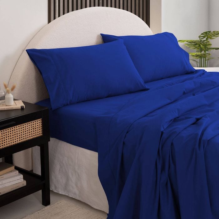 Royal Comfort Vintage Wash Cotton Sheet Set Royal Blue Double