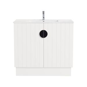 CIBO 900mm Freshwater White Full Height Bathroom Vanity With Black Handle