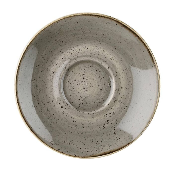 Churchill Cappuccino Saucers Stonecast Round Peppercorn Grey 185mm
