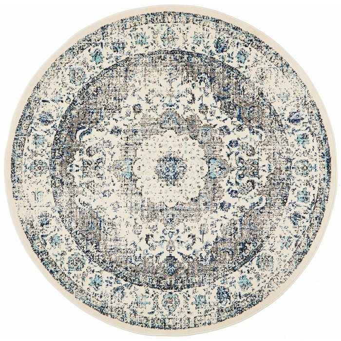 Sense 251 Off White 200x200cm - Medium Round Transitional Pet Friendly Indoor Rug