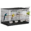 VEVOR Bird Cage Black Sturdy Metal with 5 Perches 4 Feeding Cups for Pet Toy
