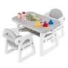 Costway 4-in-1 Kids Table Chairs Set Detachable Blackboard Activity Drawing Desk