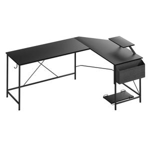Levede L-Shape Corner Computer Desk - Black