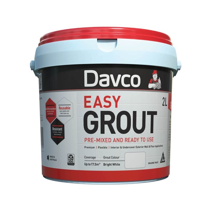 Davco 2L Bright White Pre-Mixed Easy Grout - Bright White