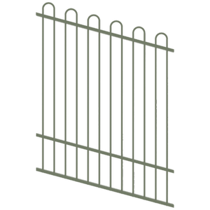 ProtectorAl 0350-1200W x 1500H Pale Eucalypt Loop Top Pool Fence Panel Raked Up to 15º