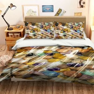 3D Color Stone 234 Bed Pillowcases Quilt King Single Size