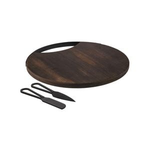 3pc Orson Cheese/Spreader Knife Set w/ Platter - Natural