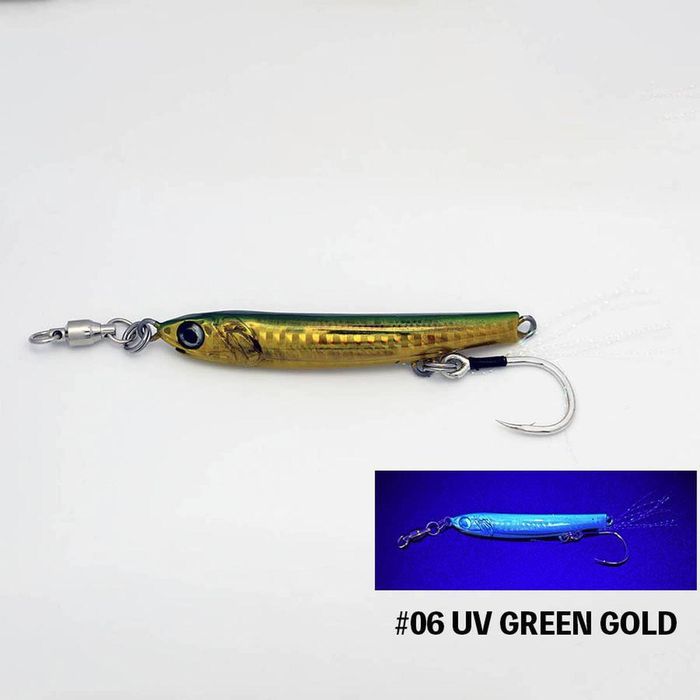 Little Jack Metal Adict Type 07 Fishing Jig 60g 06 UV Green Gold