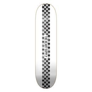 The Heart Supply Check Stripe Pro 8" Skateboard Premium Durable Deck - White