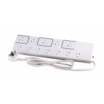HPM Surge Protected 12 Outlet Powerboard with Transformer Spacings White