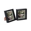 Nicola Spring 2 Piece 6 x 6 3D Shadow Box Photo Frame Set - Craft Display Picture Frame with 4 x 4 Mount - Black