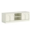 Cosmoliving Pearl White TV Entertainment Unit 4 Doors Open Shelves TV Cabinet