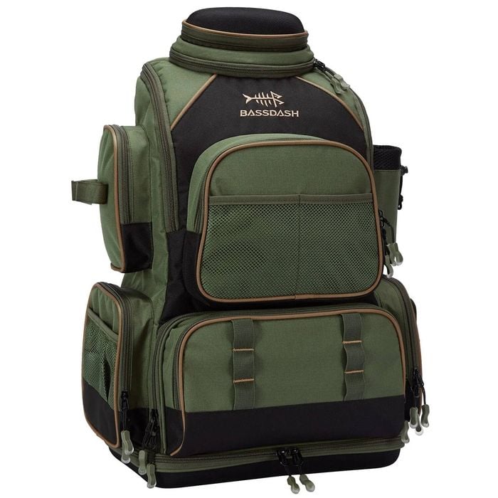 NNEOBA Tactical Fishing Tackle Backpack Lightweight Soft Tackle Bag Army Green