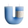 Unscented 11cm Arch U-Shape Pillar Wax Candle Decor - Blue