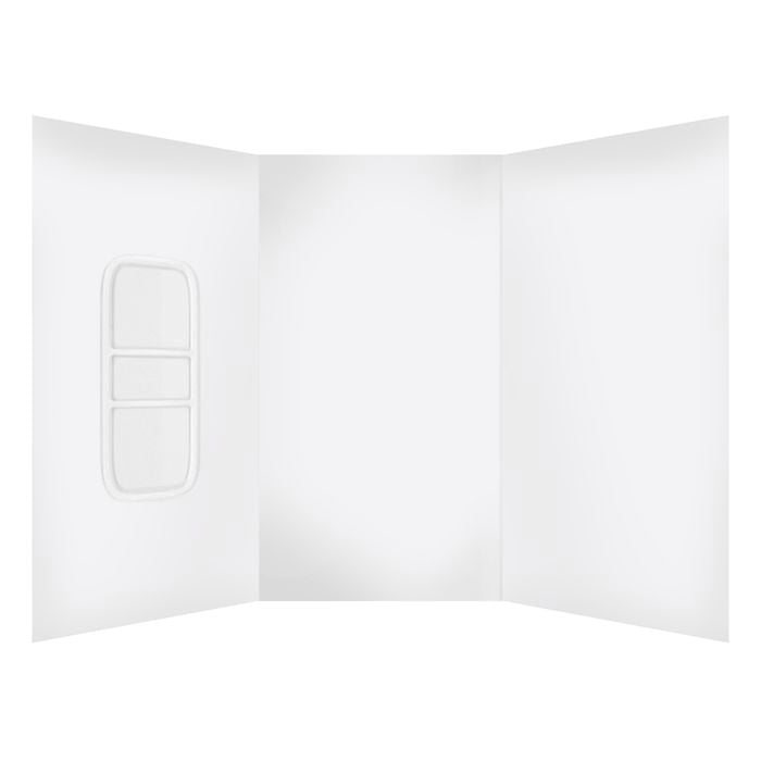 Stein 1000 x 1000 x 2000mm White 3-Sided Side Moulded Wall Shower Liner 