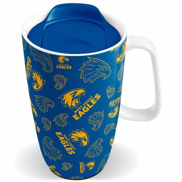 West Coast Eagles AFL Ceramic Travel Coffee Mug Cup With Handle