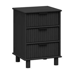 Sorrento 3 Drawer Side Table - Woodgrain Black