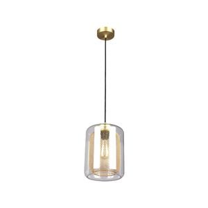 CLA Lighting TONO Mesh Internal Clear Glass Oblong Pendant Light - Brass