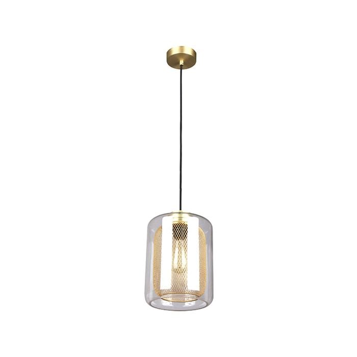 CLA Lighting TONO Mesh Internal Clear Glass Oblong Pendant Light - Brass