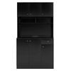 Costway Kitchen Buffet Cupboard W/outlets Adjustable Shelves Black