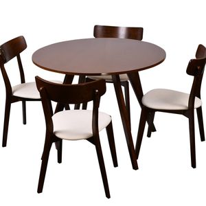 Hexa + Iora 5-Piece Dining Set - Walnut