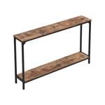 HOMFURN Industrial Narrow Console Table, Skinny Entryway Sofa Table for Living Room, Hallway, Rustic Brown