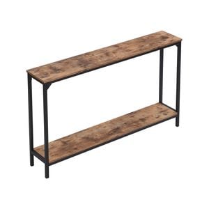 HOMFURN Industrial Narrow Console Table, Skinny Entryway Sofa Table for Living Room, Hallway, Rustic Brown