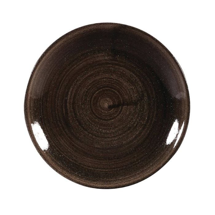 Churchill Coupe Plates Stonecast Patina Black 165mm 12 Pack