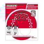 Diablo 150mm 80 Grit Multi Surface Orbital Sanding Discs - 10 Pack