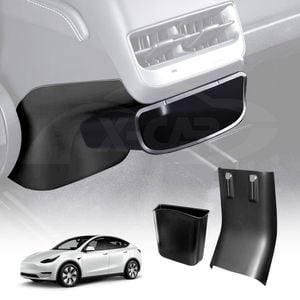 Rear Air Vent Storage Box with Removable Kick Panel for Tesla Model Y 2022-2025 Stylish Organizer