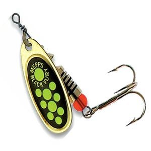 Mepps Lures Black Fury Gold Chartreuse Dots Size 1 - 3.5g