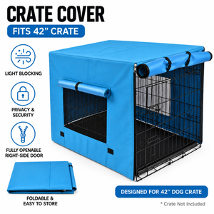 YES4PETS 42' Dog Cat Rabbit Collapsible Crate Pet Cage Canvas Cover-Blue