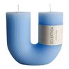 Unscented 11cm Arch U-Shape Pillar Wax Candle Decorative Home Room Display Blue