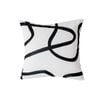 SOGA 45cm Square Modern Minimalist Black Letter Print Decorative Throw Pillow