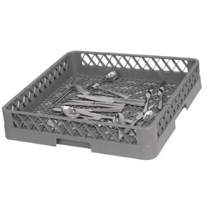 Vogue Dishwasher Cutlery Rack Basket 8 Compartment Open Bottom 500x500x100mm Commercial Kitchen Storage
