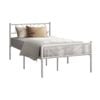 Oikiture Metal Bed Frame King Single Size Metal Base Mattress Platform White