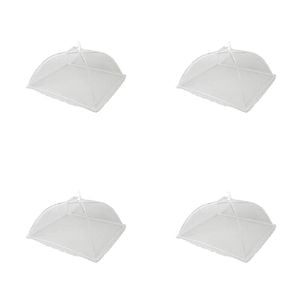 4x TopChef Plastic Mesh Food Cover Tent 1240x40cm - White