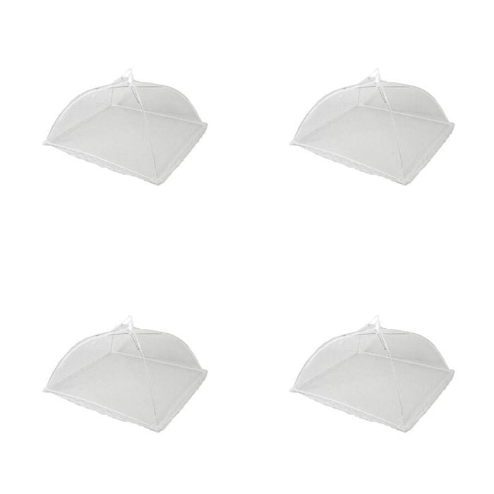 4x TopChef Plastic Mesh Food Cover Tent 1240x40cm - White