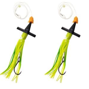 2PK Sea Pro Rocket Teaser Rigged Skirt Offshore Trolling Teaser 9 In - Green