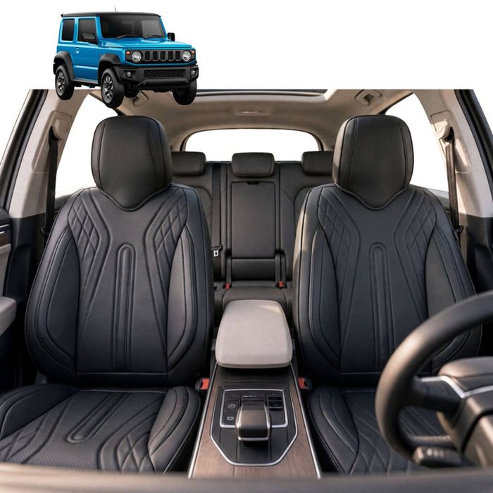 Australian Goose Front Seat Covers for Suzuki Jimny 2018 - Current (Manual) - PU Leather, Black (2pc)