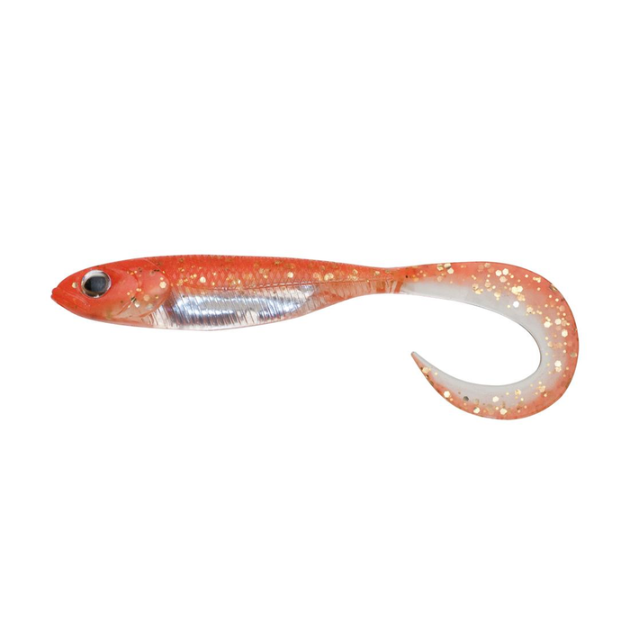 Fish Arrow Flash J Grub 4.5" SW Soft Plastic Fishing Lure 121 Glow Orange / Silver