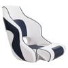 VEVOR Captain Bucket Seat Boat White and Blue Flip Up with Thickened Sponge Padding