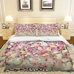3D Daisy Rose 187 Bed Pillowcases Quilt Queen Size